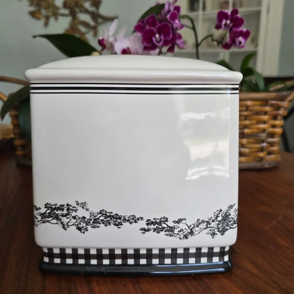 Vintage Waverly Tissue Cover Country Life Black White Toile Old Money Classic